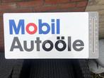 Emaille MOBIL Auto Olie thermometer bord. Boos en Hahn Duits, Ophalen of Verzenden, Gebruikt, Reclamebord