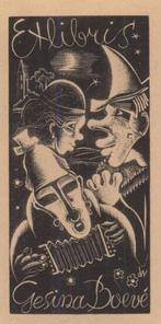 0393 Ex Libris Nederland : Cor de Wolff, 1947, Antiek en Kunst, Kunst | Etsen en Gravures, Verzenden