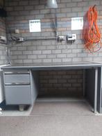 Vintage Bureau met Ladeblok - Industrieel Design, Huis en Inrichting, Bureaus, Ophalen, Gebruikt, Bureau