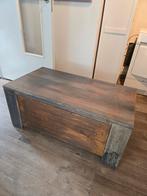 Vintage Houten Opbergkist / Salontafel / TV meubel, Ophalen, Gebruikt, 100 tot 150 cm, Vintage