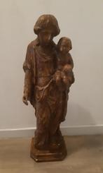 Antiek Maria beeld met kind, Antiek en Kunst, Antiek | Religie, Ophalen of Verzenden