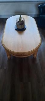 Ovale licht eiken salontafel, Huis en Inrichting, Tafels | Salontafels, Ophalen, Gebruikt, 100 tot 150 cm, 50 tot 100 cm