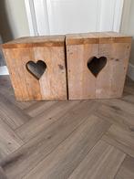 Houten Krukjes met Hartjes, Ophalen, Minder dan 50 cm, Gebruikt, Landelijk, stoer, sober