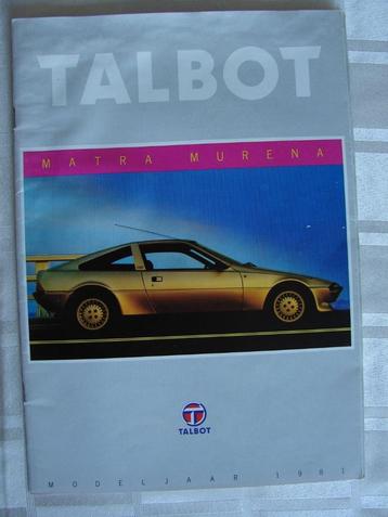 folder Talbot Matra Murena 1981 beschikbaar voor biedingen