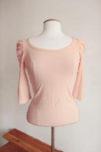 Top pofmouwen lichtroze H&M top XS roze tshirt shirt zara 34, Ophalen of Verzenden, Zo goed als nieuw, Korte mouw, Roze