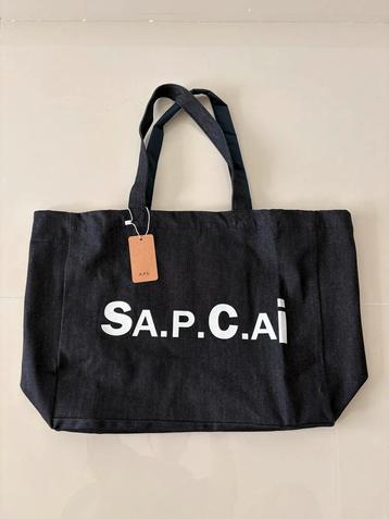 New: APC x Sacai Reversible Denim Nylon Tote Navy + Olive beschikbaar voor biedingen