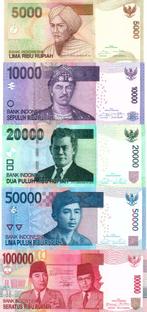 Indonesië 5000 tot 100000 rupiah - aUNC/XF, Verzenden, Zuidoost-Azië, Setje