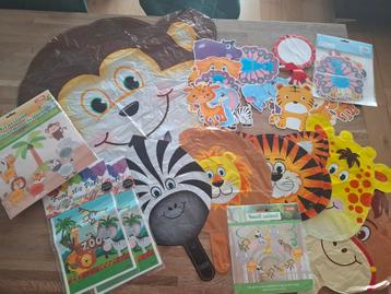 Versiering:jungle dieren:,slingers,snoepzakjes,honeycomb  ea beschikbaar voor biedingen