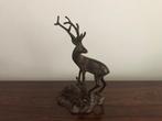 Metalen beeld Hert bambi ree   met jong metaal 21 cm h, Antiek en Kunst, Ophalen of Verzenden
