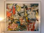 De Kooning “Gotham News” replica in lijst achter glas, Antiek en Kunst, Kunst | Schilderijen | Abstract, Ophalen