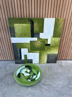 Abstract Schilderij Koba & Glazen design Schaal, Ophalen of Verzenden