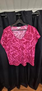 Roze C&A Top Shirt korte mouw met Bloemenprint - Maat L, Maat 42/44 (L), Ophalen of Verzenden, Zo goed als nieuw, Korte mouw