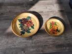 2 Italiaanse Aardewerk Borden Handgeschilderd, Gebruikt, Schaal, Rond, Ophalen of Verzenden