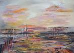 Kunsthandel Gennep - "Zeegezicht Bij Avondzon", Ophalen of Verzenden