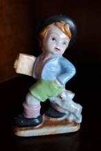 Vintage Beeldje Jongen met Hond, Antiek en Kunst, Kunst | Beelden en Houtsnijwerken, Ophalen of Verzenden