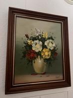 Mooi olieverf schilderijtje bloemen, Antiek en Kunst, Kunst | Schilderijen | Klassiek, Ophalen