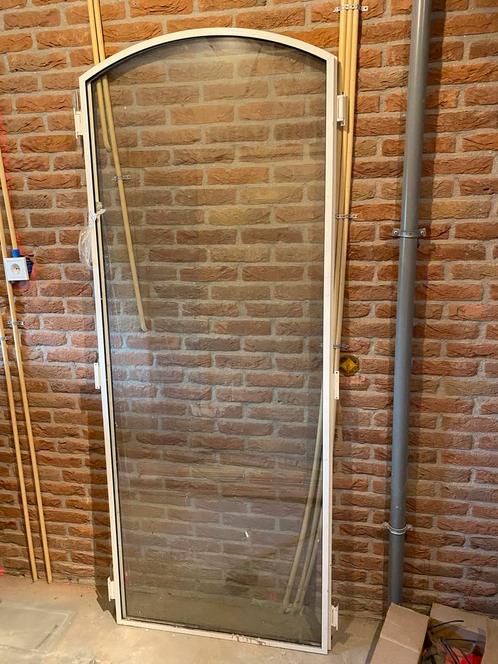 Getoogde glazen deuren, 2 stuks, Doe-het-zelf en Verbouw, Deuren en Horren, Zo goed als nieuw, Binnendeur, 200 tot 215 cm, 80 tot 100 cm