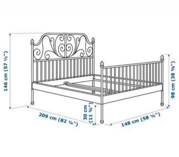 Ikea bed wit Leirvik 140x200 - afbeelding 3