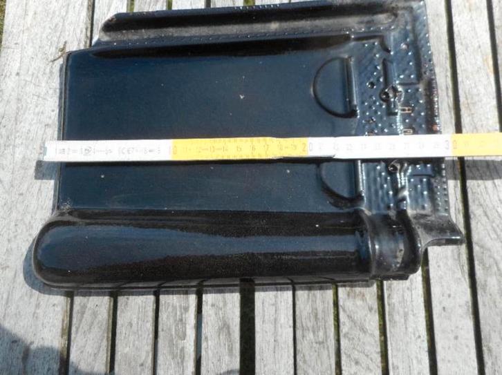 Tuile du nord zwart verglaasd hoogglans partij incl hulpst., Doe-het-zelf en Verbouw, Dakpannen en Dakbedekking, Zo goed als nieuw