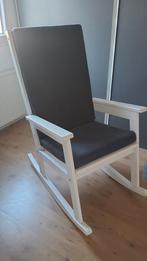 Witte Schommelstoel met Grijze Kussens, Ophalen, Gebruikt, Wit, Eén