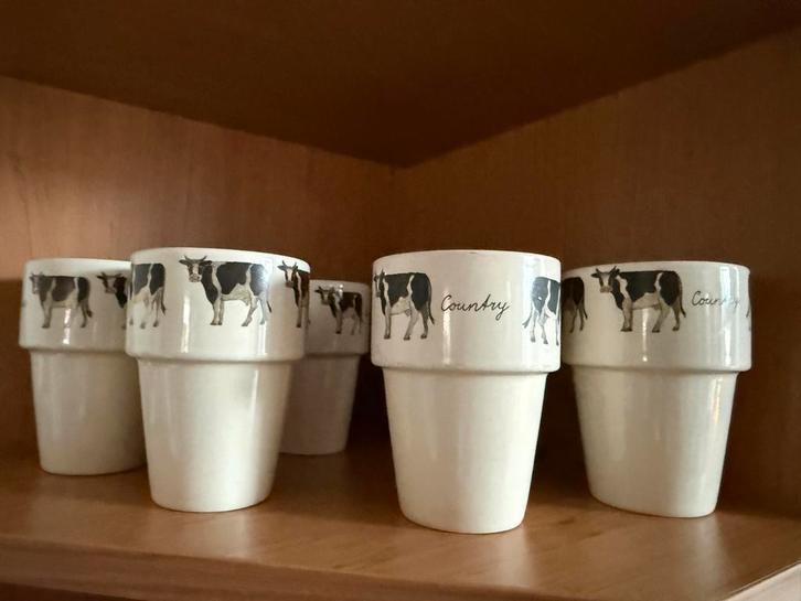 Jet ter Steege Bekers - Set van 6, Huis en Inrichting, Keuken | Servies, Gebruikt, Kop(pen) en/of Schotel(s), Overige stijlen