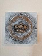 Schilderij met kroon 30cmx30cm, Ophalen of Verzenden, Zo goed als nieuw, Schilderij