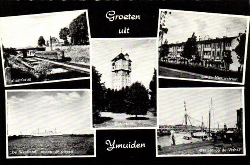 Groeten uit IJmuiden - 5 afb o.a. trein Vishal - ongelopen, Verzamelen, Ansichtkaarten | Nederland, Ongelopen, Noord-Holland, 1920 tot 1940