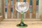 4 delig wijnglazen met groene voet 44283, Huis en Inrichting, Keuken | Servies, Glas of Glazen, Gebruikt, Ophalen of Verzenden