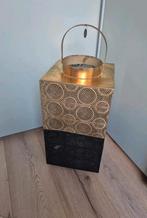 Rivierdale Lantaarn Goud Zwart, Huis en Inrichting, Minder dan 45 cm, Metaal of Aluminium, Zo goed als nieuw, 55 tot 70 cm