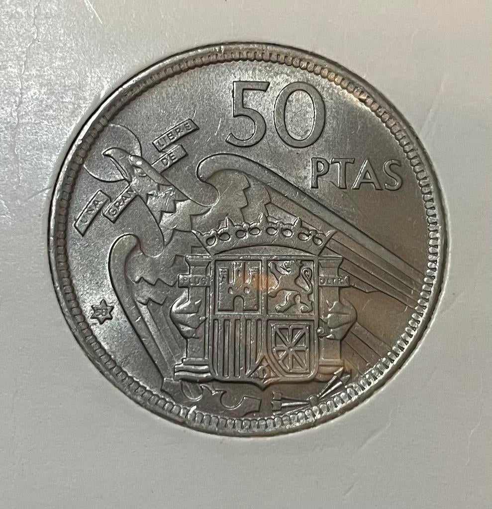 50 pesetas Spanje 1957, Postzegels en Munten, Munten | Europa | Niet-Euromunten, Ophalen of Verzenden, Overige landen