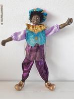 Authentieke etalage zwarte Piet pop - 32cm, paars/blauw/goud, Diversen, Sinterklaas, Verzenden, Zo goed als nieuw