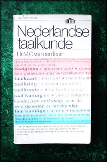 NEDERLANDSE TAALKUNDE - Dr. M.C v d Toorn beschikbaar voor biedingen
