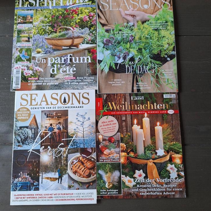 Vier woonmagazines, Boeken, Tijdschriften en Kranten, Zo goed als nieuw, Damesbladen, Ophalen of Verzenden