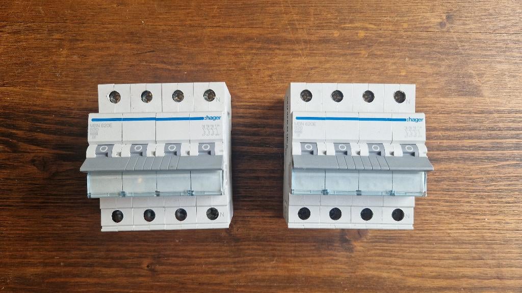 Hager B20 installatieautomaat 3p+n MBN620E, Ophalen, Zo goed als nieuw