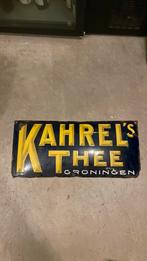 Kahrel’s thee Groningen emaille reclamebord, Verzamelen, Ophalen of Verzenden, Gebruikt, Reclamebord