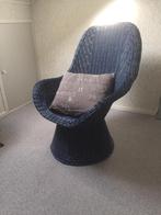 Rotan stoel, Gebruikt, Blauw, Riet of Rotan, Ophalen of Verzenden