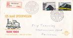 Nederland FDC E65 – 125 jaar spoorwegen –  R-strook Amsterda, Verzenden, Beschreven, Nederland
