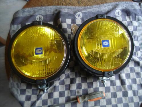 Oldtimer 2 Hella gele verstralers type Rallye 2000 en 22 cm, Auto-onderdelen, Verlichting, Gebruikt, Verzenden