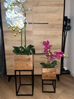 2 kunst orichidee in pot, Huis en Inrichting, Woonaccessoires | Zuilen en Pilaren, Ophalen, Gebruikt