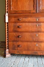 Prachtig antiek mahonie houten biedermeier kabinet, kast., Antiek en Kunst, Antiek | Meubels | Kasten, Verzenden