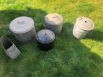 Vintage 2 emmers en 2 weck ketel met deksel en kolenemmer, Antiek en Kunst, Ophalen