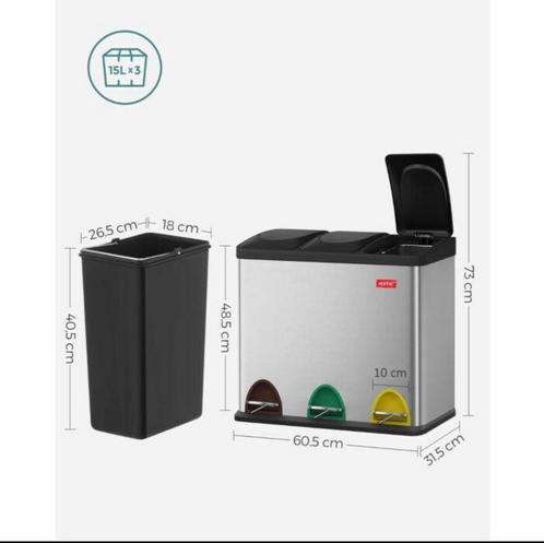 Goed uitziende handige vuilnisbakken (3x), Huis en Inrichting, Woonaccessoires | Prullenbakken, Gebruikt, Minder dan 50 cm, Ophalen of Verzenden