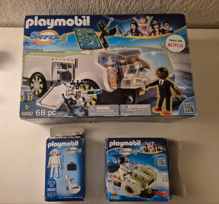 Playmobil Super 4 Bundel – Techno Missiepack, Kinderen en Baby's, Speelgoed | Playmobil, Zo goed als nieuw, Ophalen of Verzenden