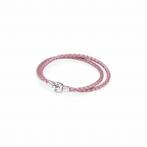 Pandora roze leren armband met zilveren sluiting – maat 17, Ophalen of Verzenden, Nieuw, Leer