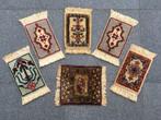 Set van 4 vintage mini Perzische tapijtjes (leuke decoratie), Ophalen, Minder dan 50 cm, Gebruikt, Overige kleuren
