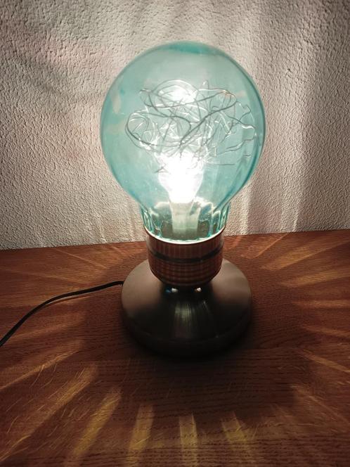 tafellamp/designlamp/sfeerlamp/bedlamp/blauw/Touch it/90s, Huis en Inrichting, Lampen | Tafellampen, Gebruikt, Minder dan 50 cm