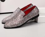 Heren zilveren glitter loafers mannen schoenen instappers, Verzenden, Nieuw, Loafers