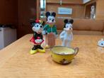 Vintage Mickey Mouse beeldjes en blikken speelgoed kopje, Mickey Mouse, Gebruikt, Ophalen of Verzenden