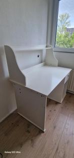 Stevig witte houten bureau, Huis en Inrichting, Bureaus, Gebruikt, Ophalen, Bureau