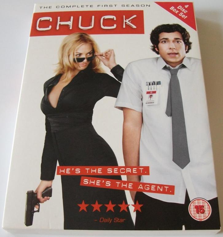 Dvd *** CHUCK *** 4-Disc Boxset Seizoen 1, Cd's en Dvd's, Dvd's | Tv en Series, Zo goed als nieuw, Actie en Avontuur, Boxset, Vanaf 16 jaar